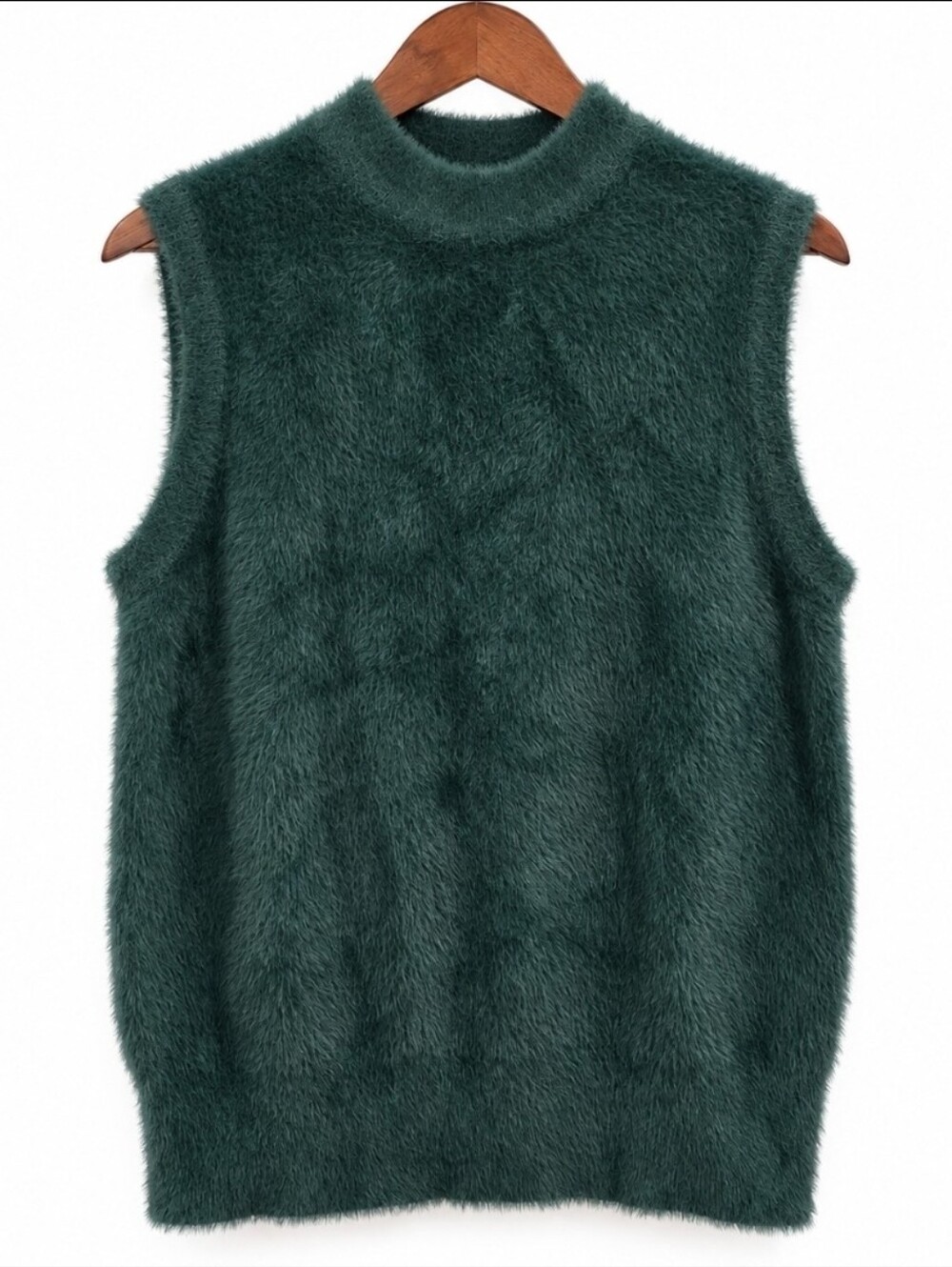 Rachel Zoe Fuzzy Sweater Vest Green Size M